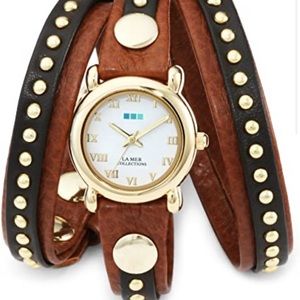 La Mer wrap watch brown and gold